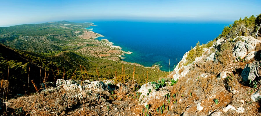 Cyprus mountain and beach